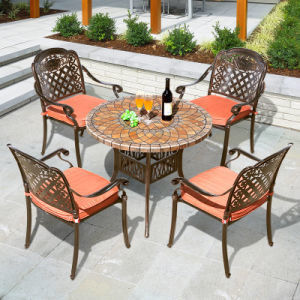 Villa Alumínio Patio Mobiliário Conjuntos de Alumínio Fundido Europeu Set de Jantar
