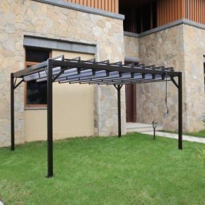 Gazebo de ferro de jardim plano de PVC revestido de metal