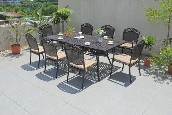 Conjunto de refeição de alumínio de rotão preto / creme