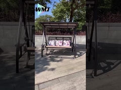 Cadeira de balanço exterior com dossel resistente à ferrugem, bloqueador de calor Cadeira de balanço de pátio, pesada, Co