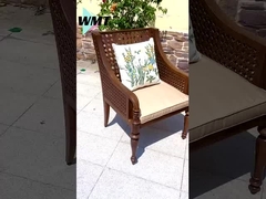 Mesa e cadeiras metálicas para o exterior resistentes à ferrugem e pesadas Mobiliário de pátio, assentos confortáveis