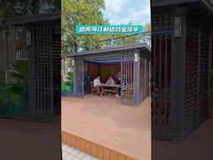 Gazebo de metal para pátio e quintal de alumínio pesado com postes grossos, motorizado