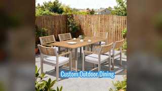 Conjunto de jantar ao ar livre com moldura de alumínio com cores personalizadas