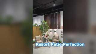 Conjunto comercial de bistrô de corda externa com mesa redonda para uso em hotéis e resorts